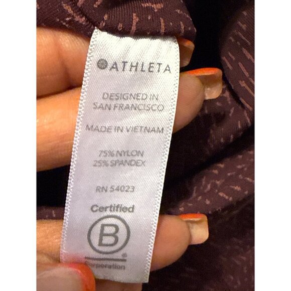 ATHLETA Heather RED Salutation Stash Pocket SoftLux Gym Yoga Leggings M - Picture 4 of 16